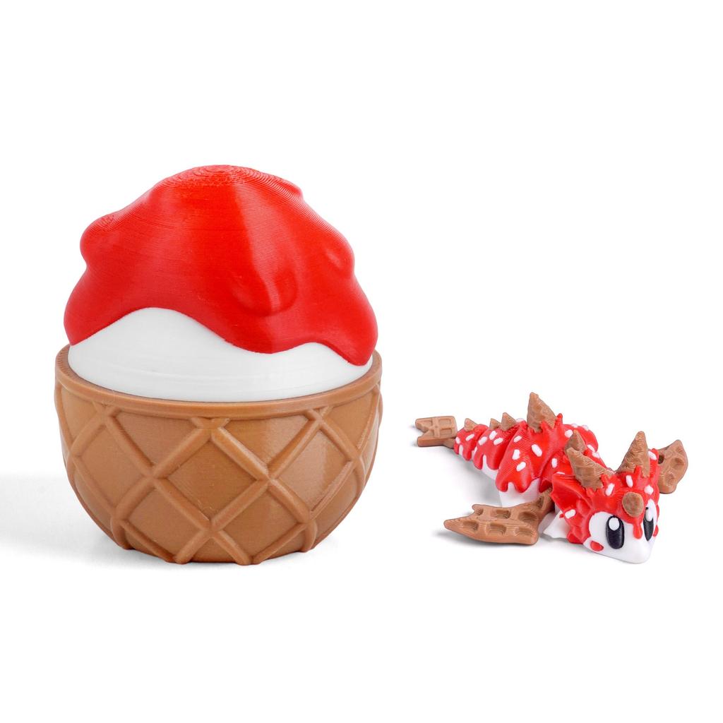Нетоксичные 3D-печатные милые и забавные ornaments из пластика в виде плода питахайи, дракона и яйца дракона. Настольные украшения, скульптуры. Праздничный подарок.