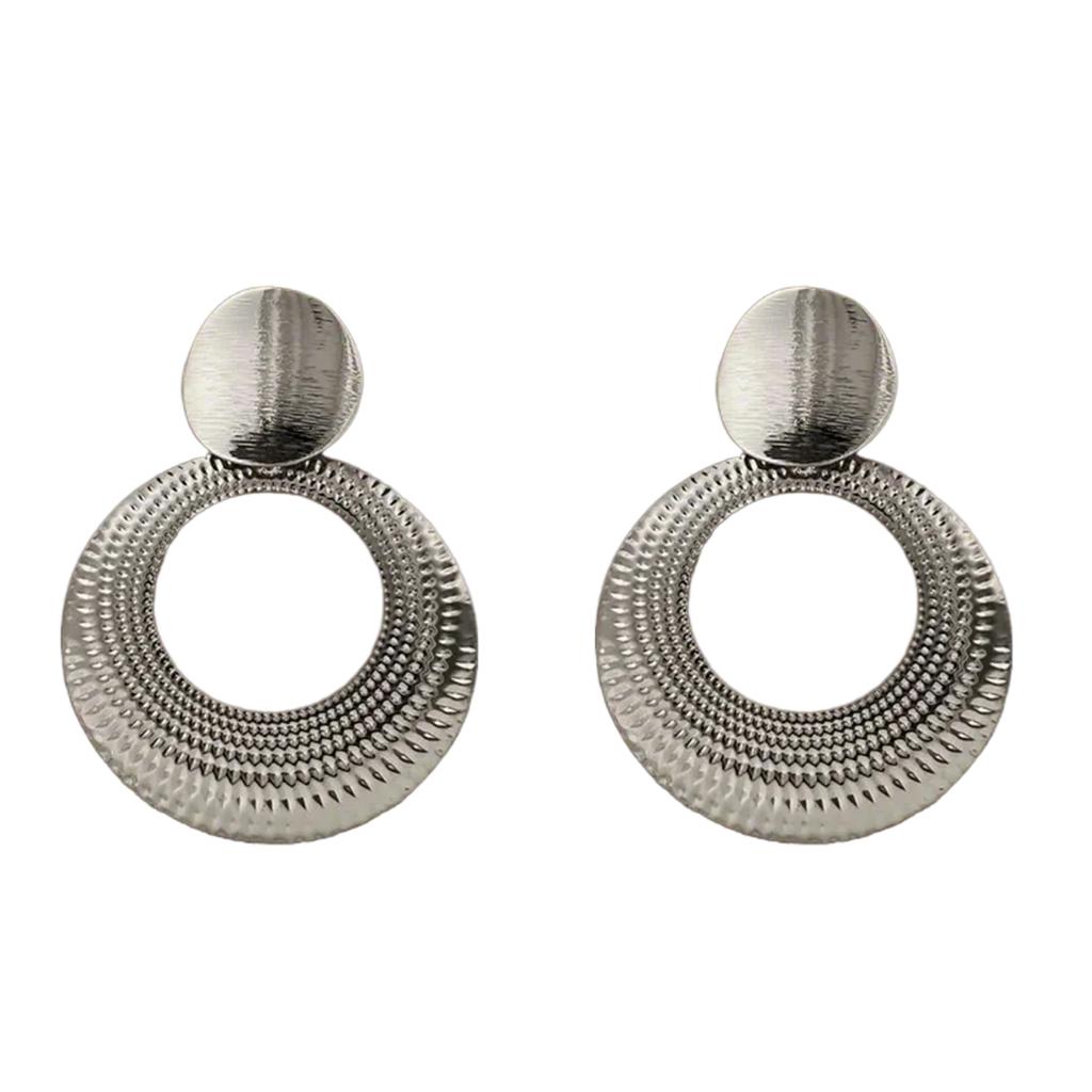 Geometric Circle Studs Earrings Statement Round Hoop Earrings Alloy Ear Studs Wedding Accessories Jewelry for Women