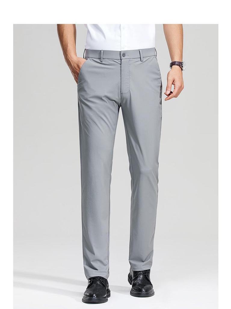 Мужские весенне-летние повседневные брюки из высокоэластичного ледяного шелка