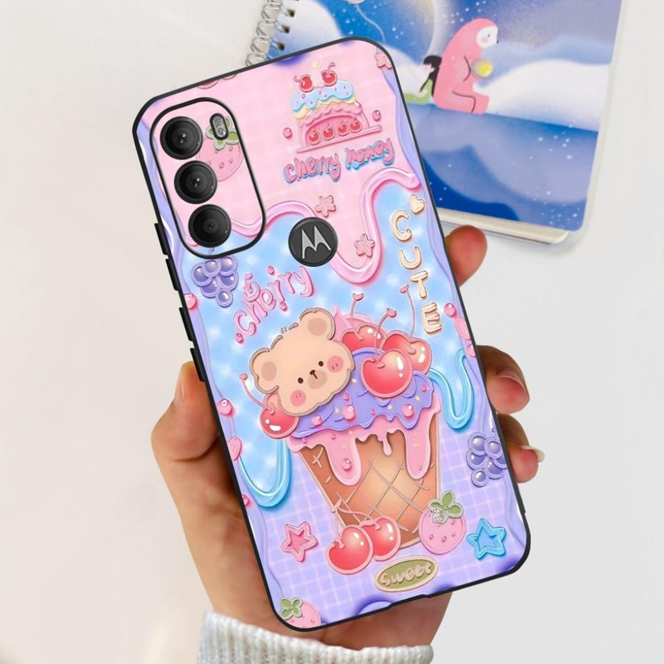 Lovely Printing Case For Motorola Moto G71 5G Soft TPU Black Silicone Back Cover For MOTO G71 G 71 5G XT2169-1 Phone Cases