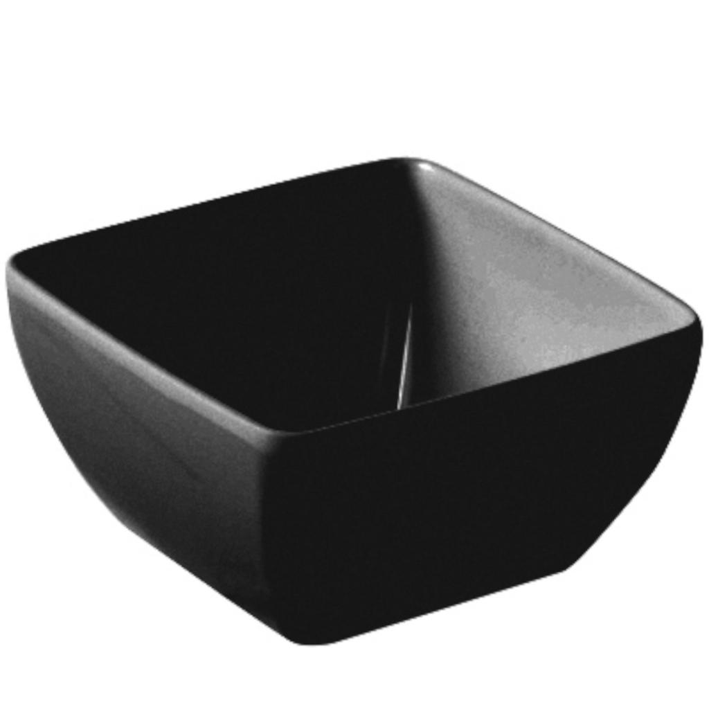 Square Melamine Food Bowl Black 190 X 190 X 90 - Hendi 566206