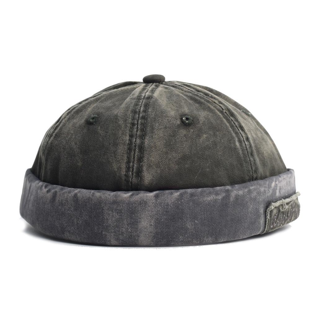 Washed Color Brimless Caps Retro Melon Hat Versatile Landlord Caps Unsiex