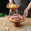 High Stand Wooden Cake Plate Creative Food Serving Trays Multi-Use Eco Naural Wood Dessert Fruit Snack Plate