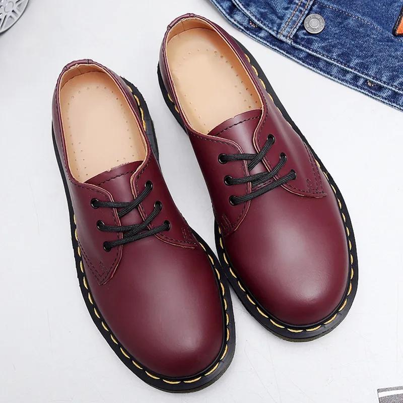 Новые ботильоны для мужчин и женщин, повседневная обувь для пар, классическая модная кожаная обувь с низким верхом в стиле ретро, противоскользящая, износостойкая обувь для мотоциклистов