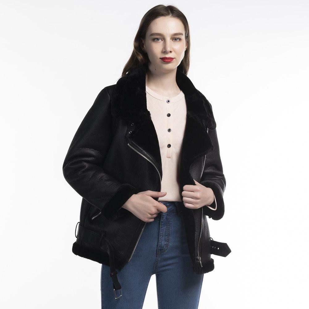 Женская шуба средней длины, свободная кожаная куртка с лацканами «Локомотив», однотонная, теплая, зимняя, XS-XL