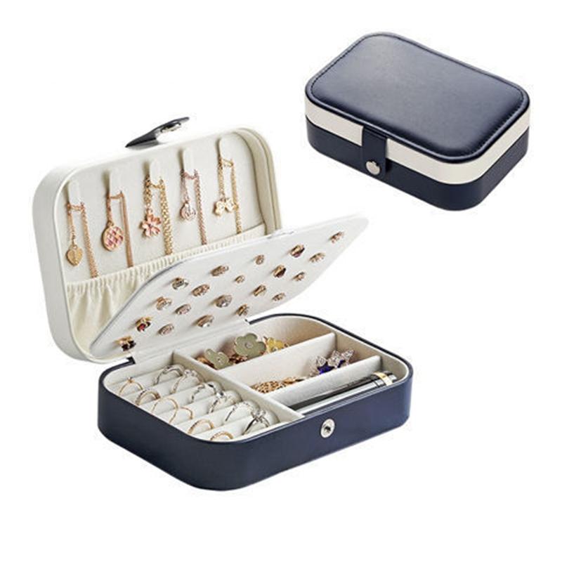 Портативный органайзер из искусственной кожи для путешествий, футляр для хранения сережек, колец, ожерелий, футляр для хранения ювелирных изделий, держатель для дисплея для женщин