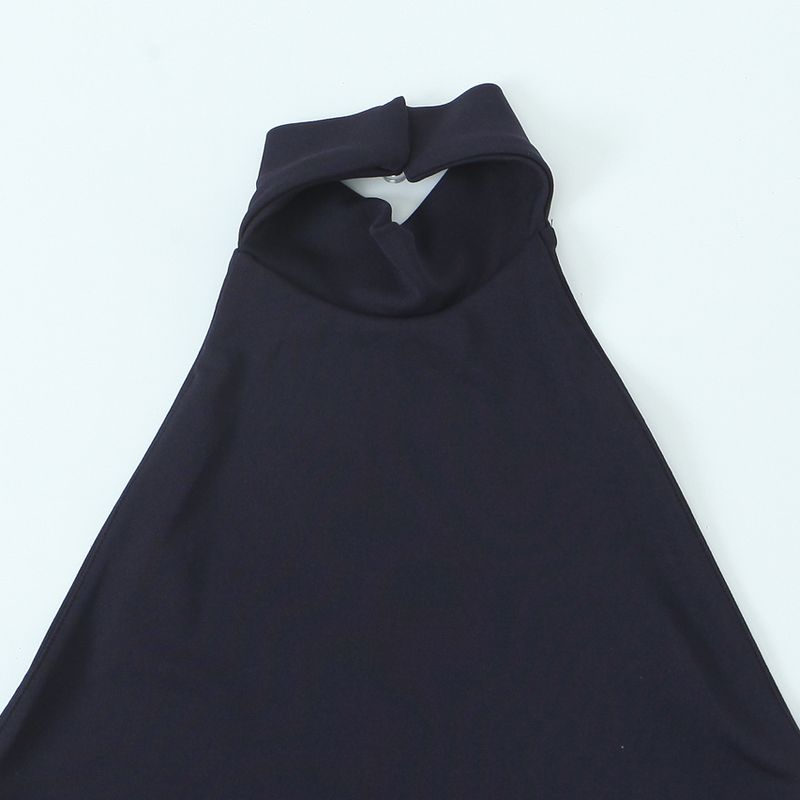 Kaslead New Arrival Women's Clothing Fashion Style Fashion Silm Ruched Decoration Halterneck Dress 5039325