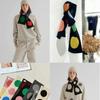 Ladies' Small Scarf Niche Style Geometric Polka Dot Imitation Wool Knitted Polka Dot Scarf Winter