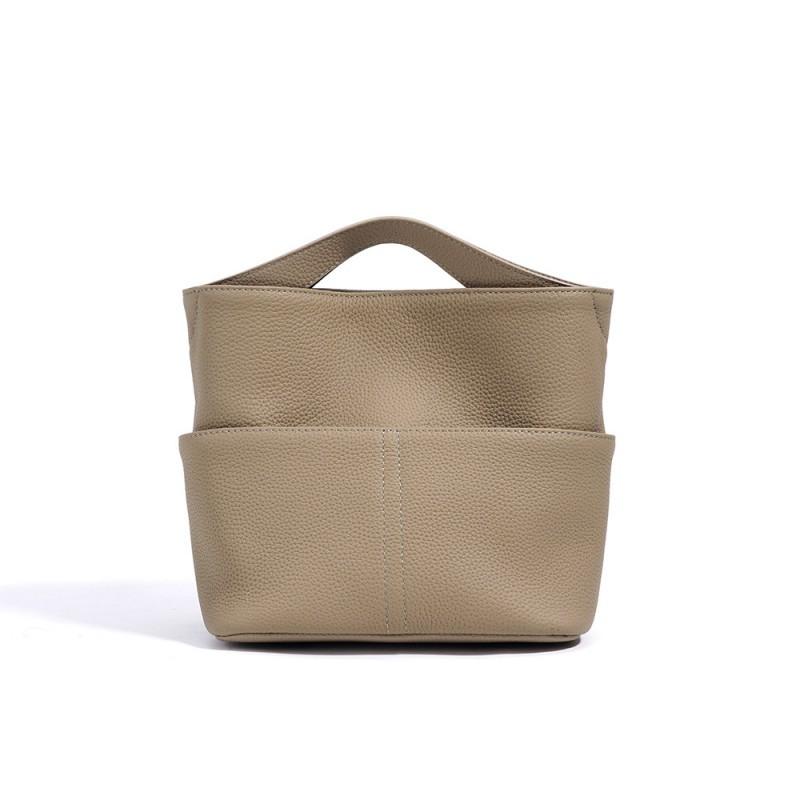 High End Fashion Handheld Versatile Bucket Bag Genuine Leather Simple Handbag Shoulder Crossbody