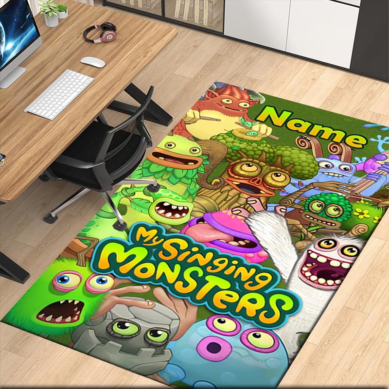 Custom Name My Singing Monsters Playground Printed Carpet, for Office Chair Living Room Bedroom Kitchen Room Decor Gifts.