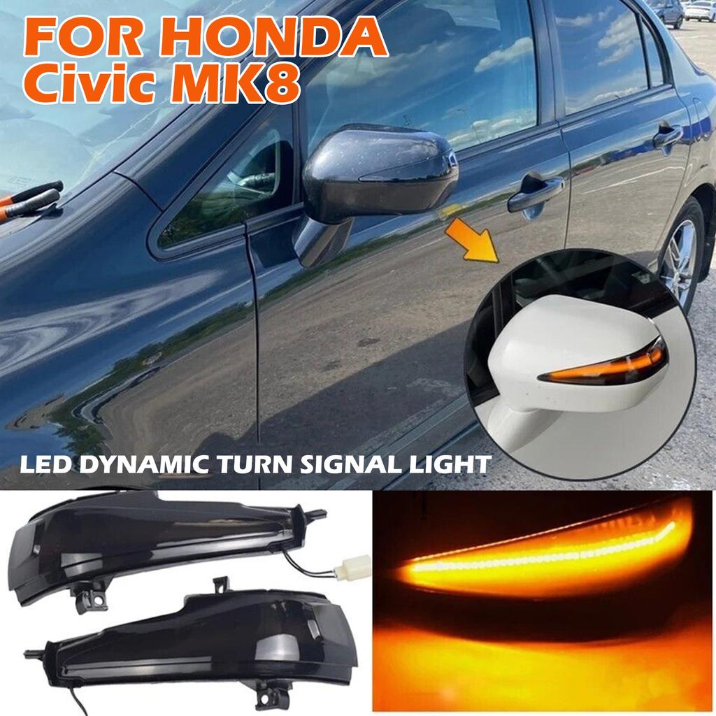 2Pcs Side Mirror Sequential Turn Signal Light For Honda Civic Mk8 Sedan FD1 FD2 FD3 2D 4D FA 1 2 3 4