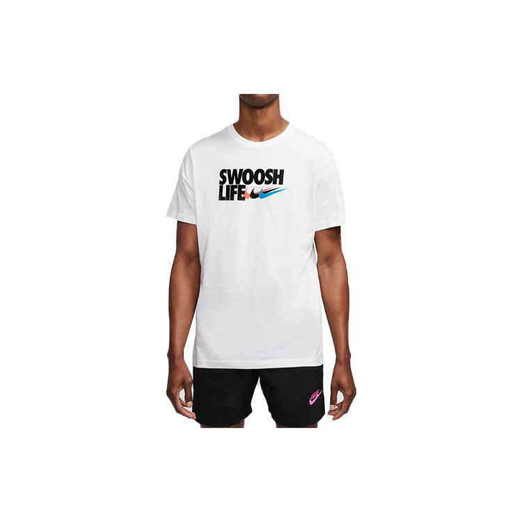 Nike Футболка с круглым вырезом и коротким рукавом с логотипом. Мужские топы белого цвета DD9160-100
