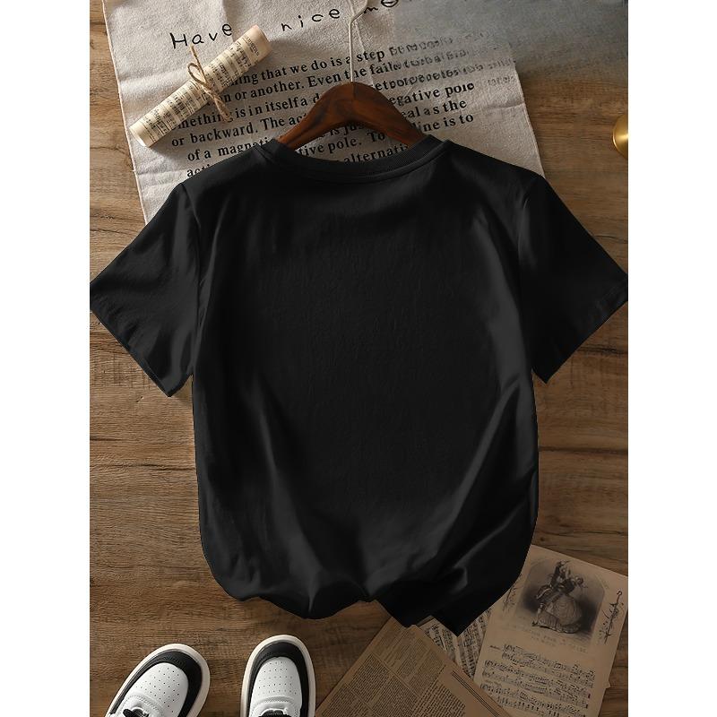 Европейские размеры Серия «Стрекоза» С принтом Круглый вырез Короткий рукав