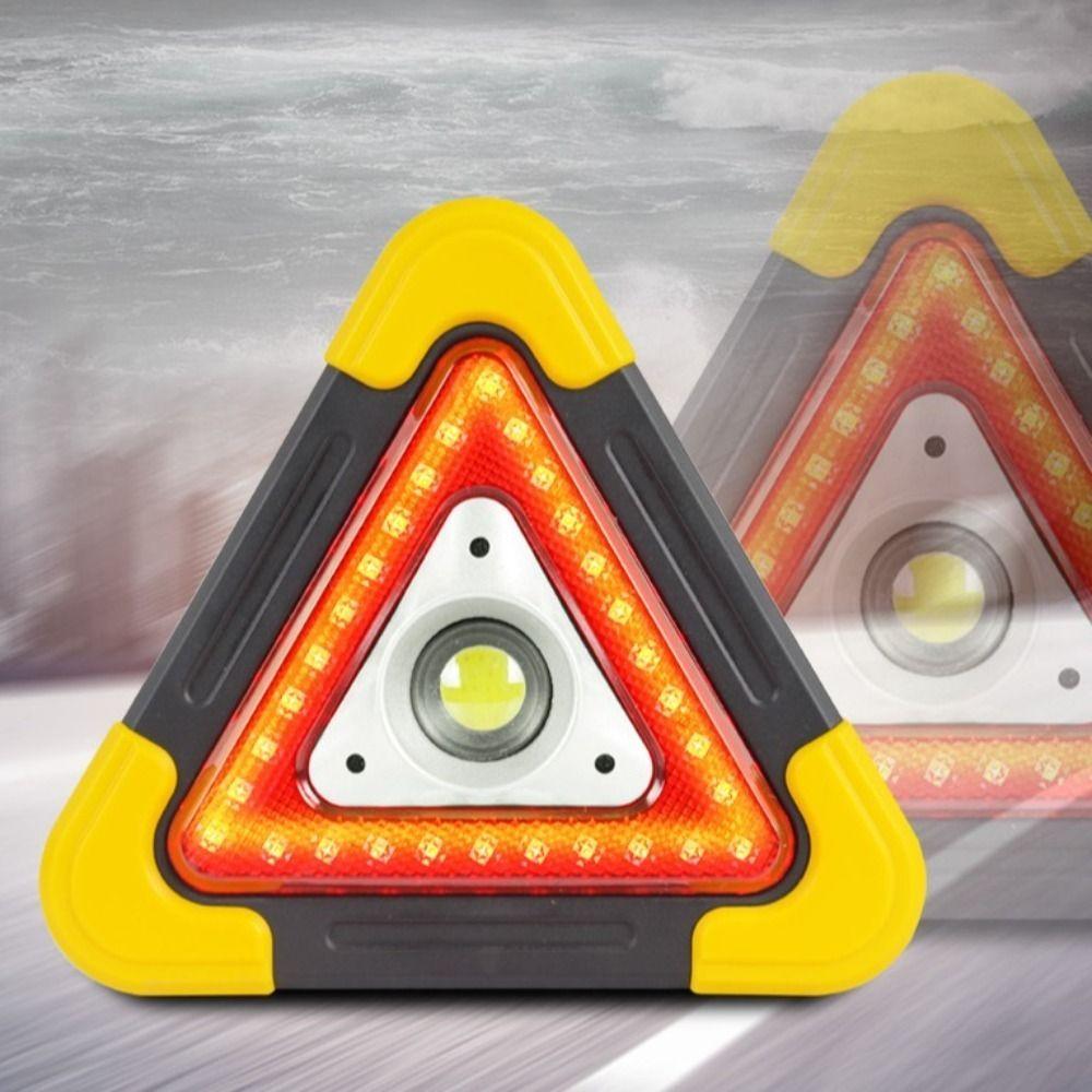 Solar Warning Light Roadside LED Work Light Flashing Light Triangle Warning Sign Road Safety
