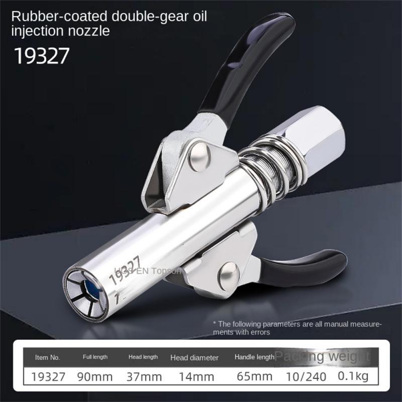Car Tools Oil Filling Tool Double Gear 90x15mm Syringe Lubrication Nozzle Steel Manual Pneumatic Rease Injector Nipple Fast