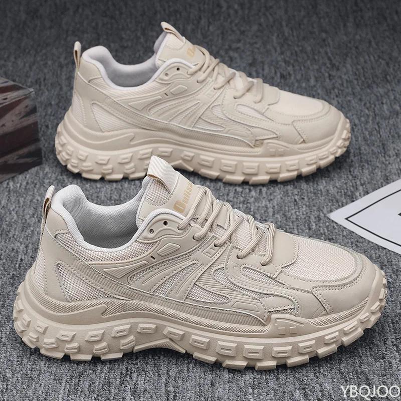 Spring Autumn Men's Sneakers New Trend Mesh Lace Up Comfort Shoes Thick Sole Versatile Sneaker Casual Work Trendy Flat Zapatos