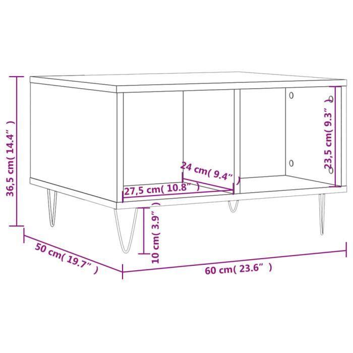 VidaXL Coffee Table White 60x50x36.5 Cm Engineered Wood 830540