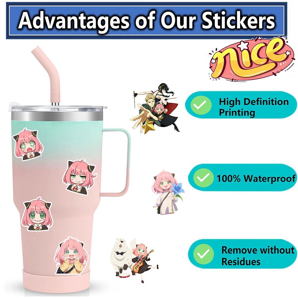 50Pcs Q-version Spy Game House Stickers SPY Anya Anime Japanese Cartoon Decorative Waterproof Mobile Phone Stickers for Children's Toys