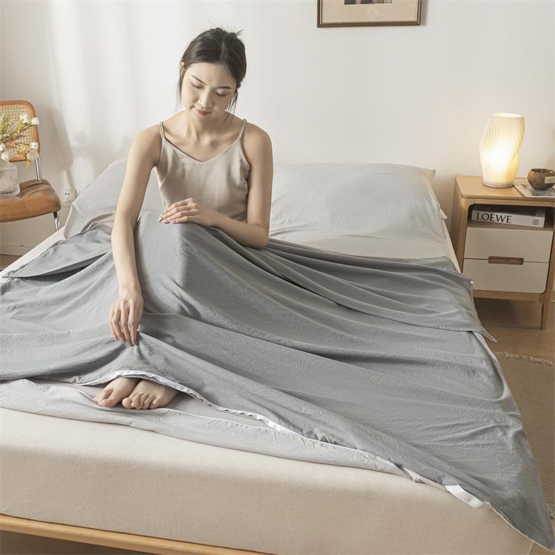 Мягкий портативный спальный мешок для взрослых класса А, легкий спальный мешок из промытого хлопка, грязеотталкивающая простыня для путешествий, отеля