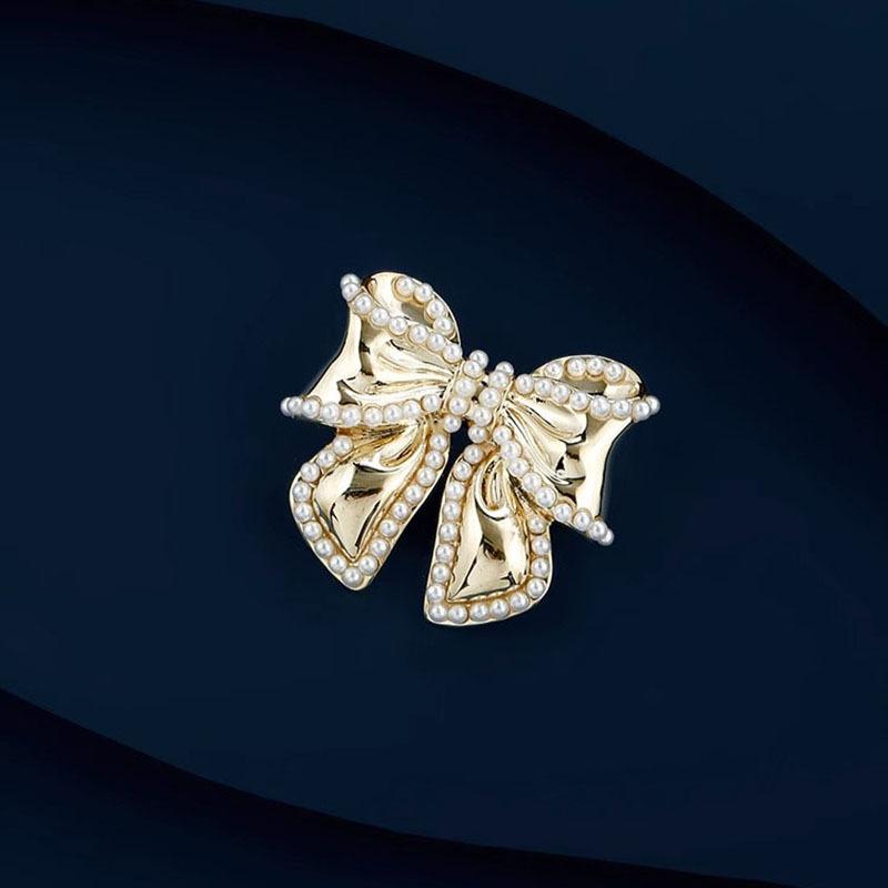 Брошь-бант Xiaoxiang Air Quality, Уникальная и изысканная жемчужная брошь-булавка, Нишевая застежка против оголения