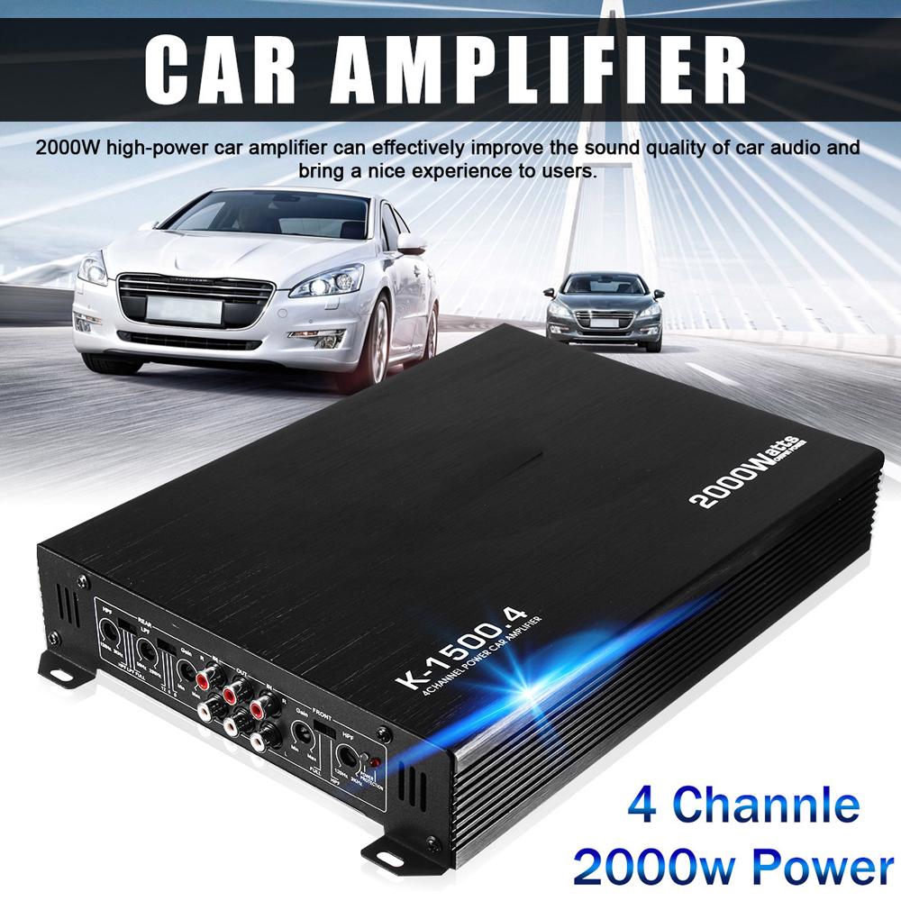 4-Channel Car O Amplifier 2000W High-Power Amp. 12 V Four-Way Stereo Power Amplifier Class AB