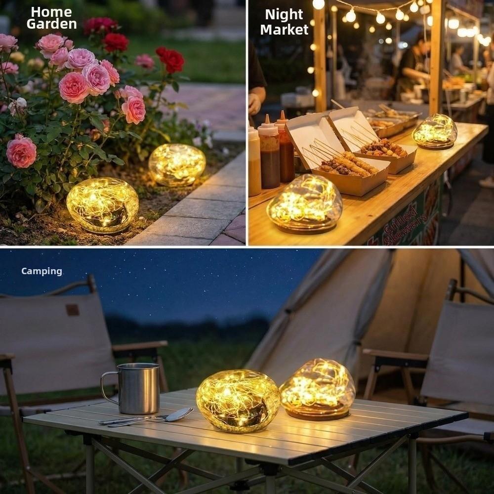 Energy Saving Solar Glass Ball Lights Waterproof Solar Lawn Lamp Outdoor Pebble Lamp Pathway