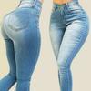 Women's Spring Slim Fit Solid Color High Waist Jeans