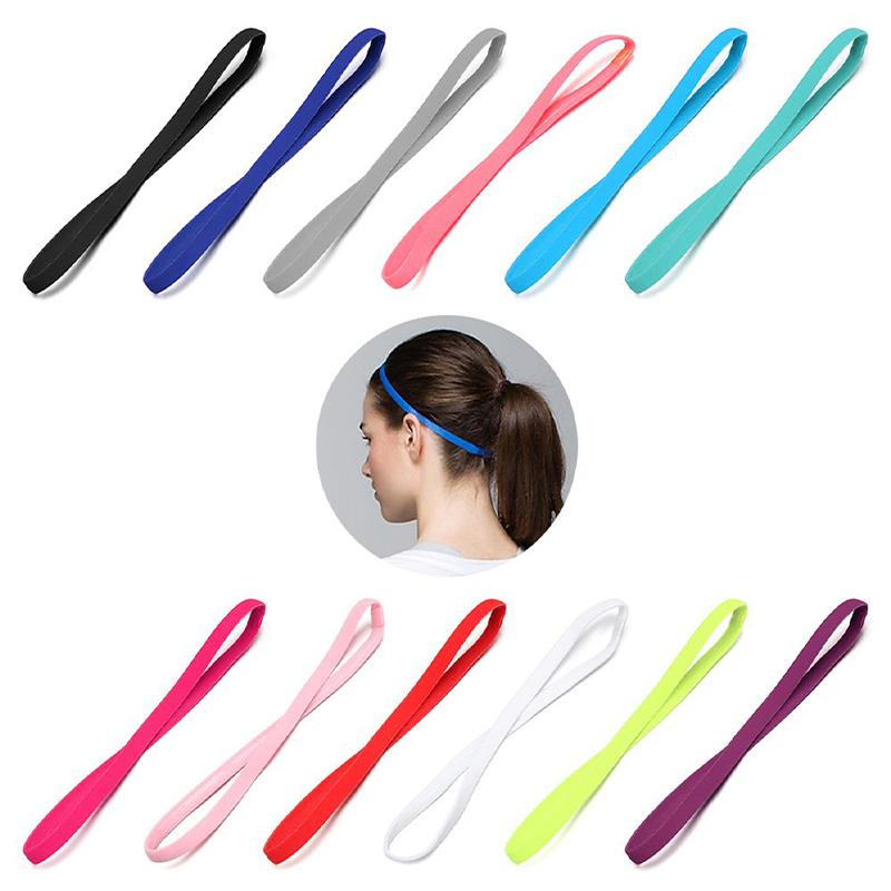 Новые конфетные цвета женские и мужские повязки для йоги спортивные повязки на голову нескользящие беговые эластичные резиновые повязки на голову аксессуары для волос