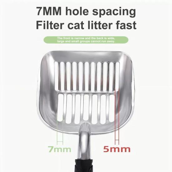 Совок для кошачьего туалета Металлический совок для кошачьего туалета с длинной ручкой Сплавная лопата для просеивания кошачьих экскрементов Чистящие средства