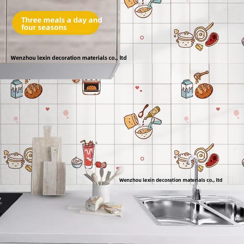 Kitchen Sticker Oil-proof Stove Countertop Wallpaper Self-adhesive Household Thickened Dirt-resistant Waterproof Wall Sticker
