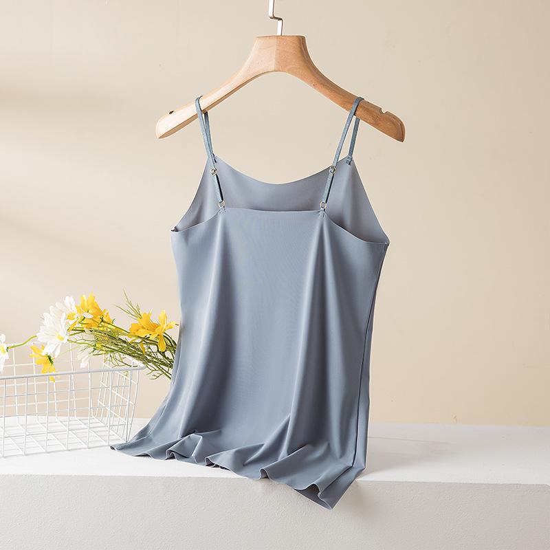 Женская бесшовная сорочка из ледяного шелка: Однотонный, классический, повседневный, длинный бюстгальтер без вкладышей для груди.