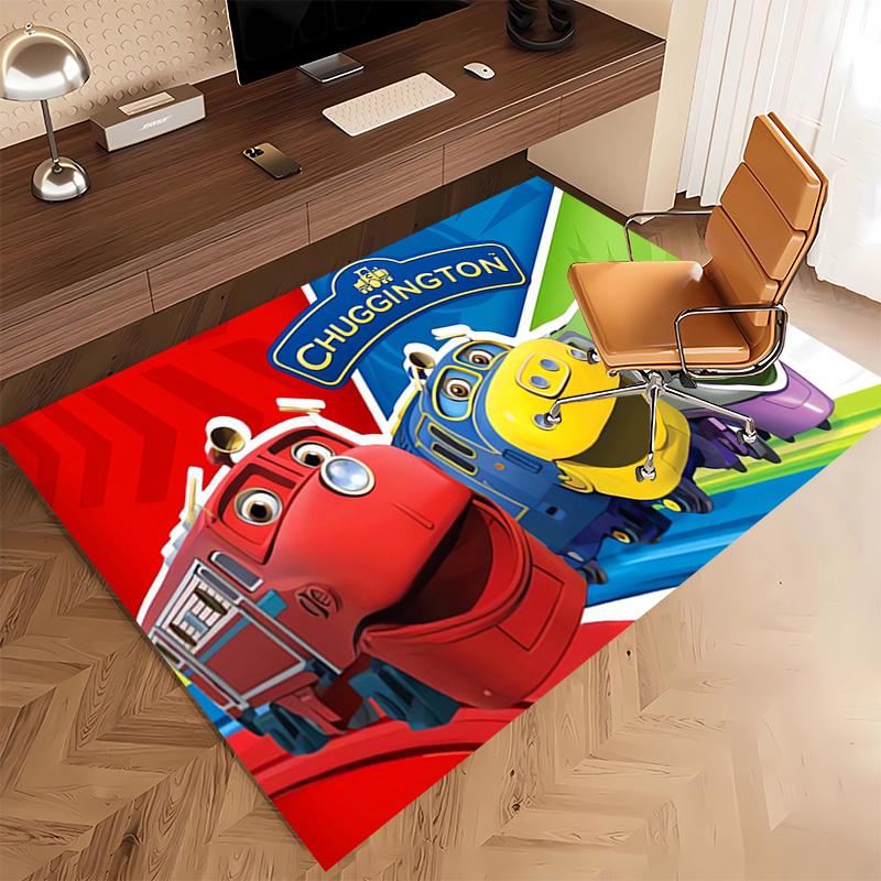 1pc Chuggington Print Area Rug - Soft, Washable Non-Slip Indoor Mat, Living Room, Home Office Decorative Rug,Office Decorative