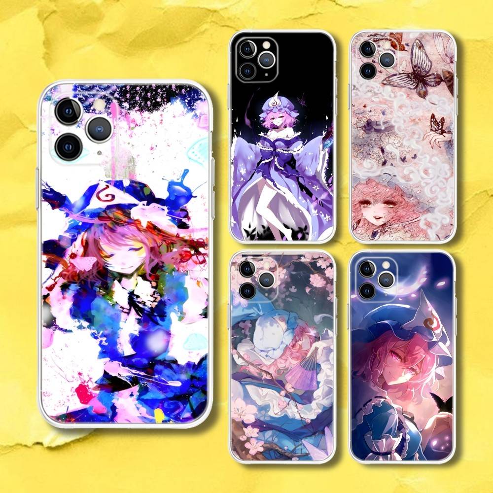Saigyouji Y-Yuyuko Anime Phone Case For iPhone 17,16e,16,15,14,13,12,11 Mini Pro Max X,XR,XSMAX 8,7 Air Plus Transparent Soft