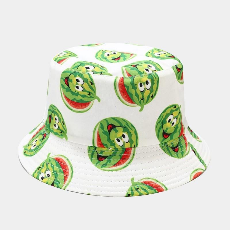 Fruit Pattern Fisherman Hat With Wide Brim For Summer Sun Protection And Casual Wear