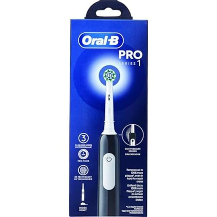 Electric Toothbrush - ORAL-B - Pro 1 Cross Action - Black - Portable - Soft