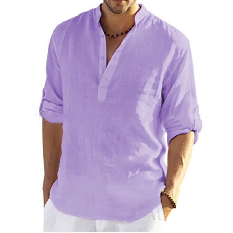 Men's Long Sleeve T-Shirt Solid Color Loose Casual Shirt Long Sleeve Shirt S-5XL