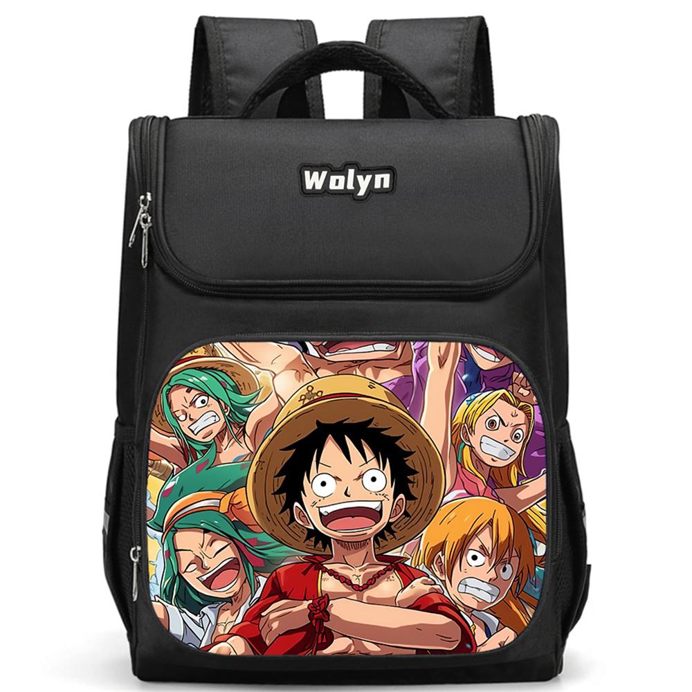 Рюкзак One Piece 16 дюймов Мультяшный Школьный Рюкзак Большая Вместимость Много Отделений Легкий Ранец Лучшие Подарки для Мальчиков Девочек