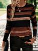 Women's Subtle Vertical Striped Crew Neck T-Shirt - Perfect for Everyday, Commuter, and Casual Wear