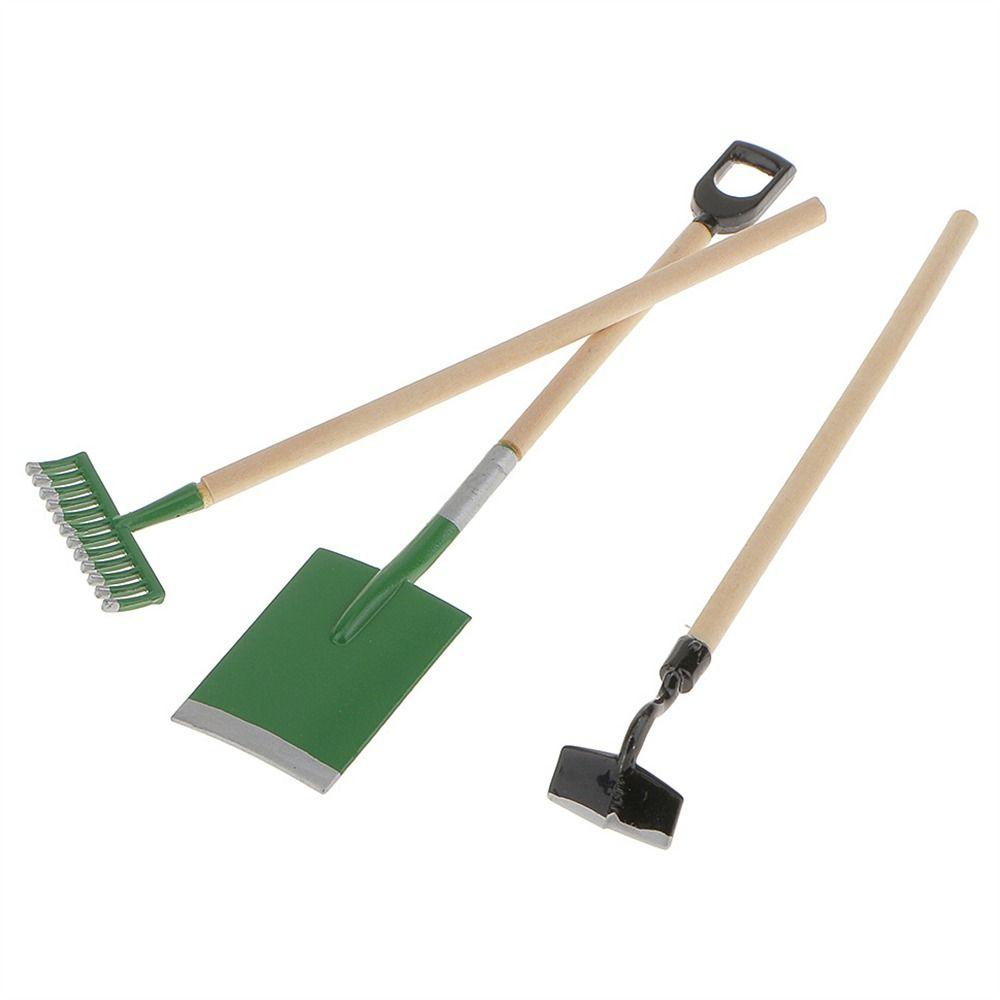 Decoration Home Decor Dollhouse Miniature Farming Tools Shovel Hoe and Pitchfork Simulation Shovel
