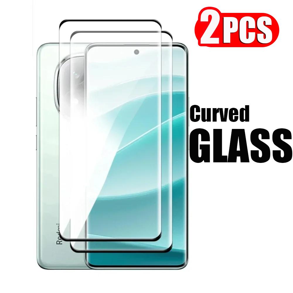 2 Pcs Full Curved Tempered Glass Screen Protector For Redmi Note 14 4G 5G Note 14 Pro 5G 4G Note14 Pro+ Pro PlusGlass Protective Redmi Note14