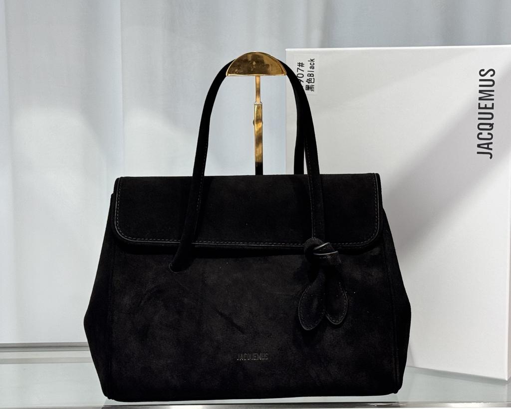Jacquemus 25 Solid Color Frosted Cowhide Large Capacity Hand-held Single Shoulder Travel Bag Commuting