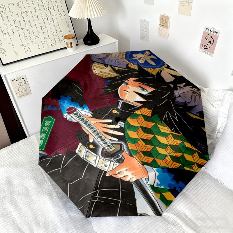 Japanese-style cartoon Demon Slayer Kamado Tanjiro & Kamado Nezuko umbrella including home travel and outdoor activities Multi functional umbrella 16