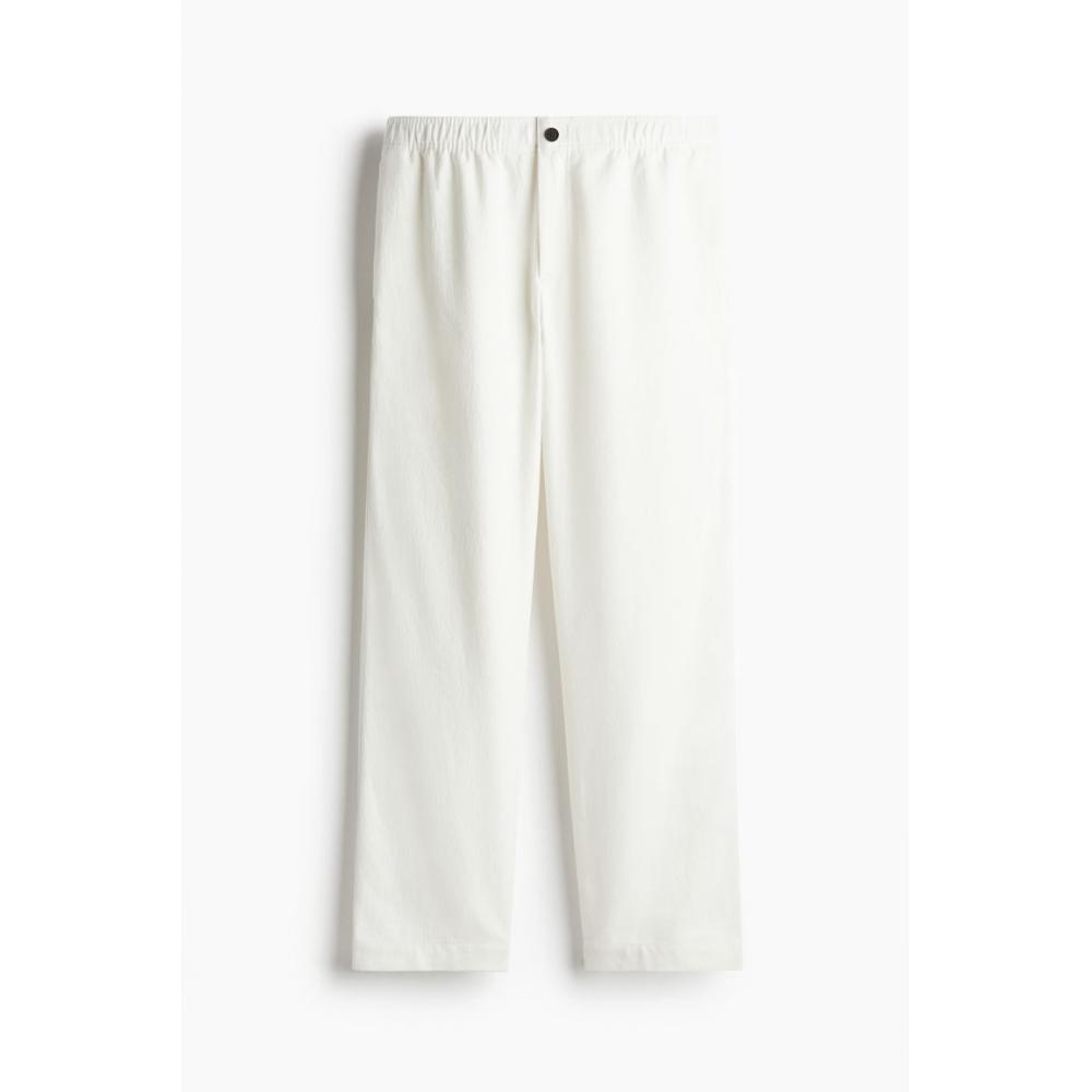 Брюки свободного кроя из твила HM белого цвета