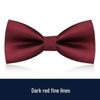 Men's Burgundy & Black Bow Tie for Weddings - British Korean Style