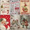 Christmas Metal Tin Signs for Wall Art Hanging Sign, Door Decoration, Xmas Tree Ornament, New Year, Home, Gift,