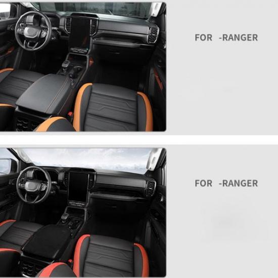 Car Console Side Outlet Vent Frame Cover For Ford Ranger -2024 Bright Black