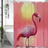 Sunset Sunrise Flamingo Shower Curtain, Bathroom Decorative Shower Curtain, Waterproof Shower Curtain with Hooks