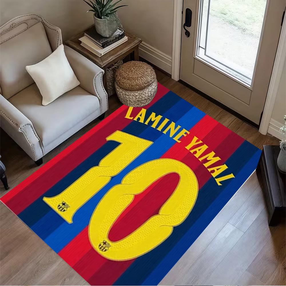 Lamine Yamal's Football Player Celebration Carpet Design for Playrooms Decorate room Foyer Kitchen Anti-slip Rug Office home decor