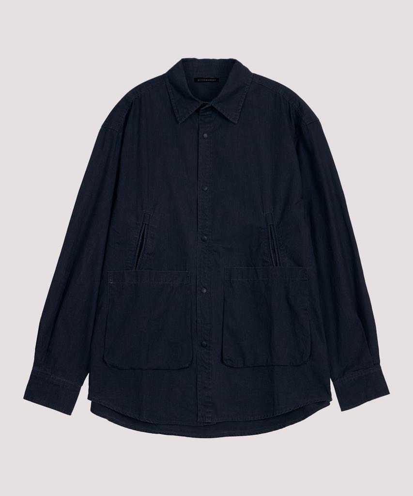 В НАСТОЯЩЕЕ ВРЕМЯ Куртка-рубашка с карманами, garment washed_Черный