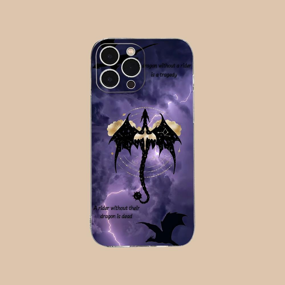 Чехол для телефона с принтом Аниме Четвертое Крыло для iPhone 16 15 14 13 12 11 X XR XS 8 6 Pro Max Plus Mini Прозрачный Цветная Печать Чехол для Смартфона